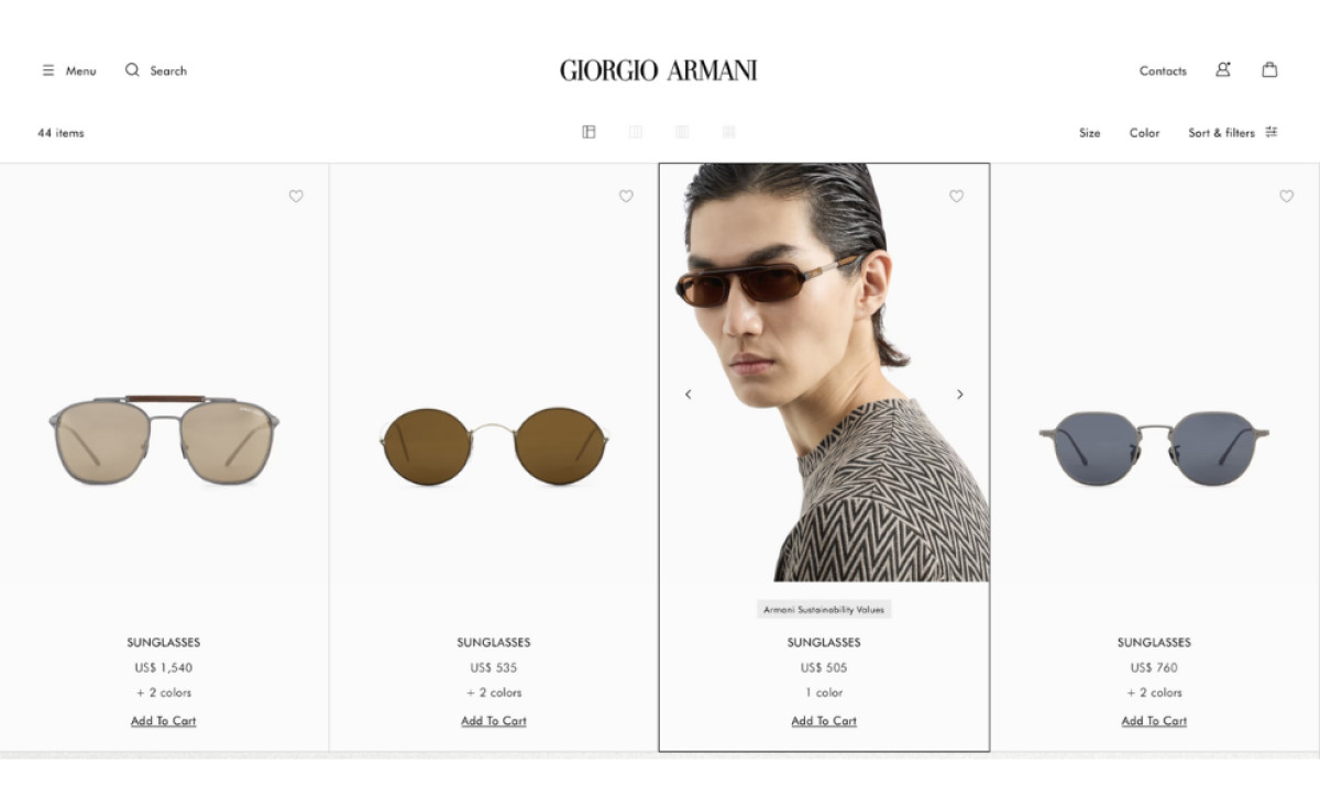 Giorgio Armani's Timeless Web Design