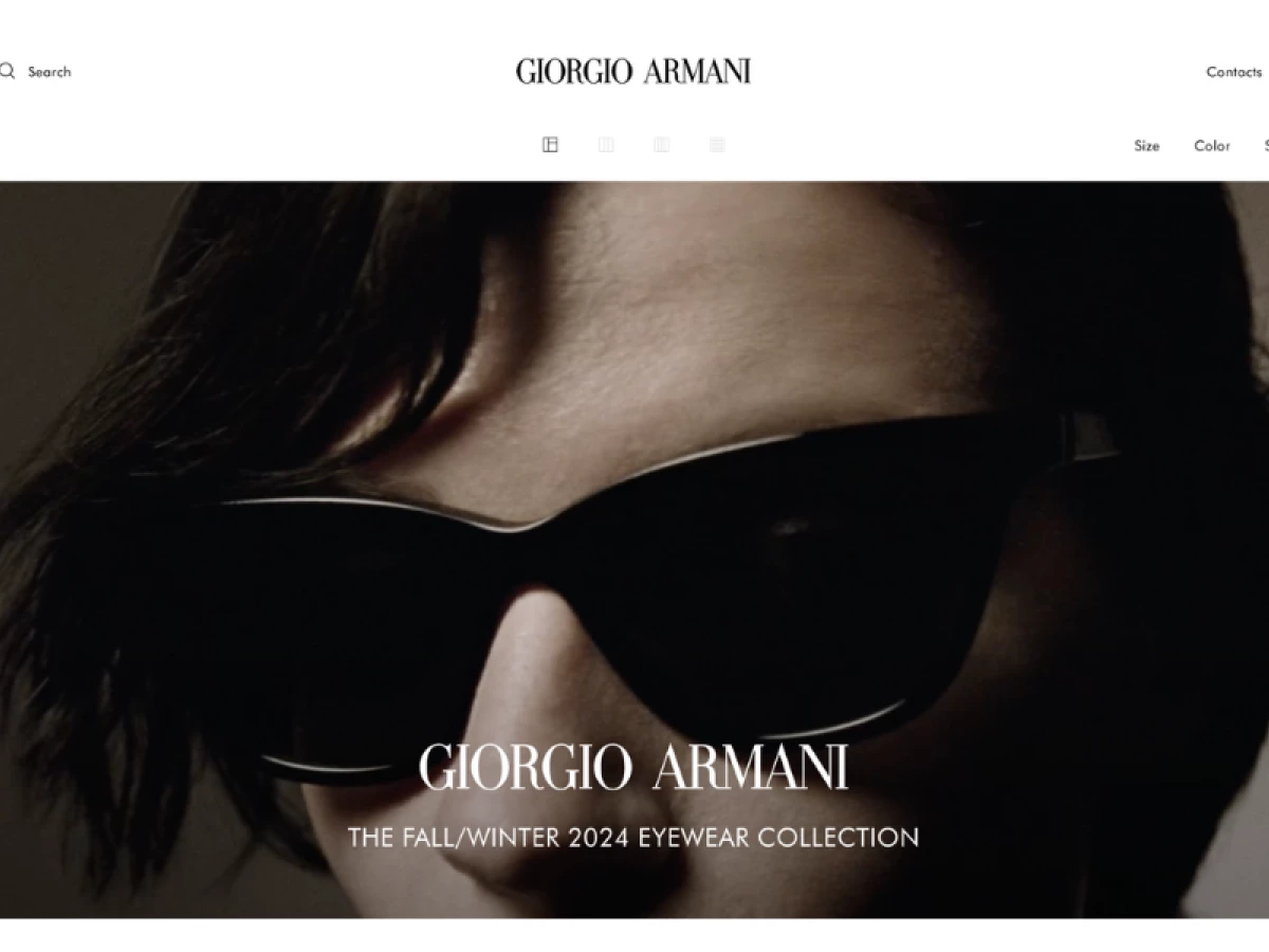 Giorgio Armani Frames of Life Website Design