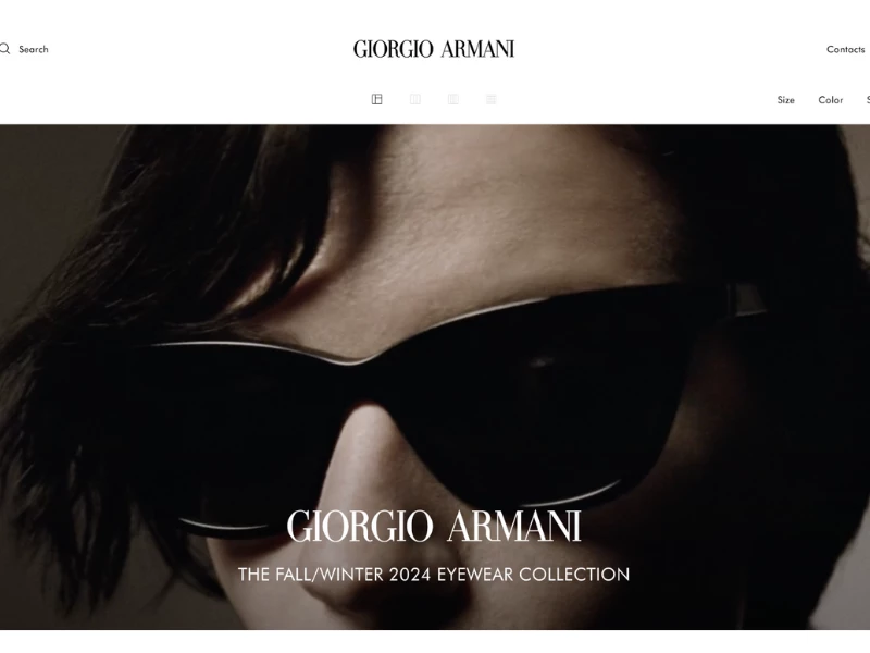 Giorgio Armani Frames of Life Website Design