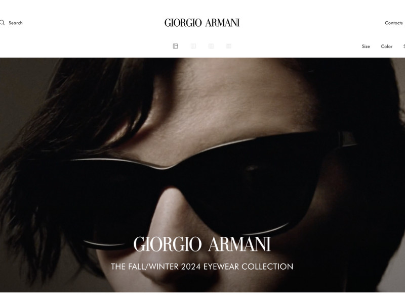 Giorgio Armani Frames of Life Website Design