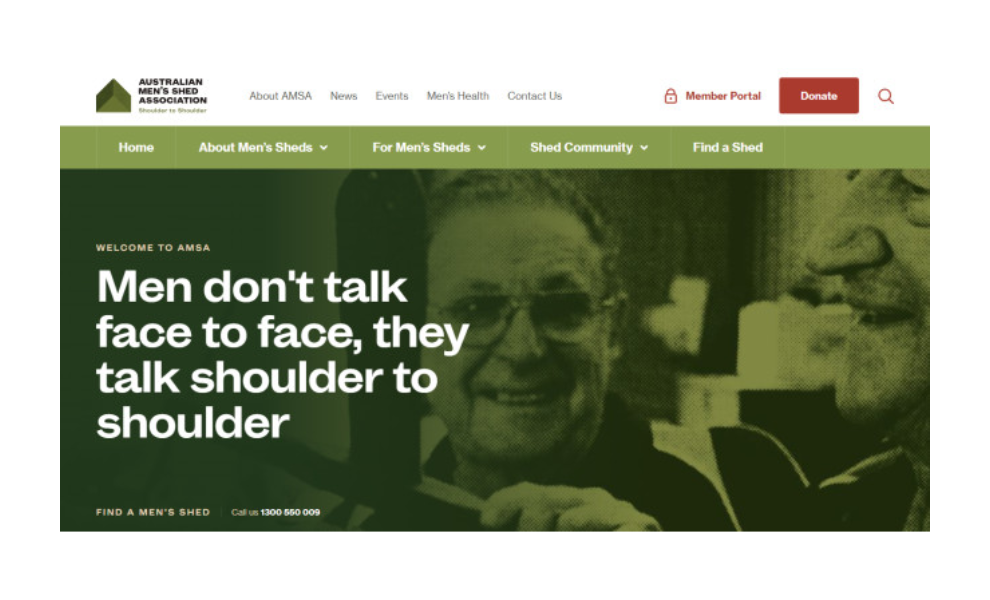 Australian Men's Shed Assoc. Website Design