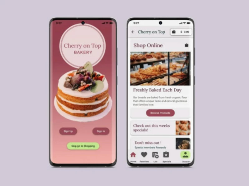Cherry On Top Bakery App Design