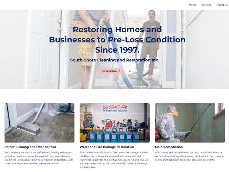 South Shore Cleaning & Restoration Service website