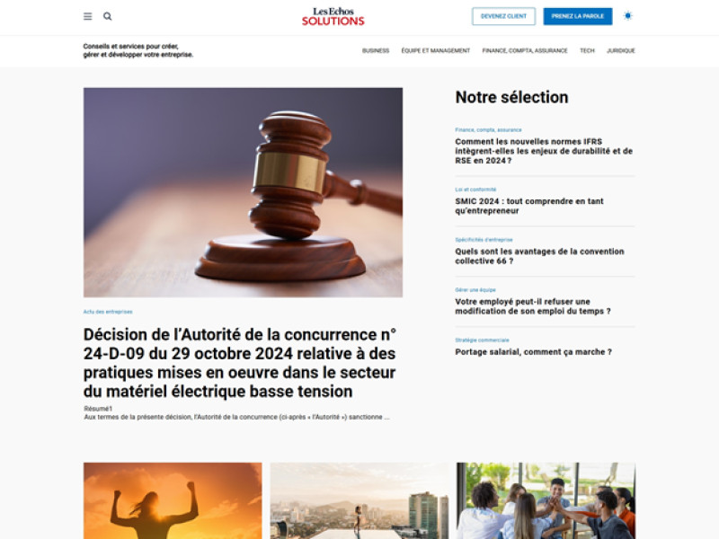 Los Echos Solutions website