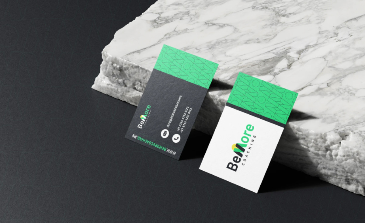 Bemore Coaching business card print design