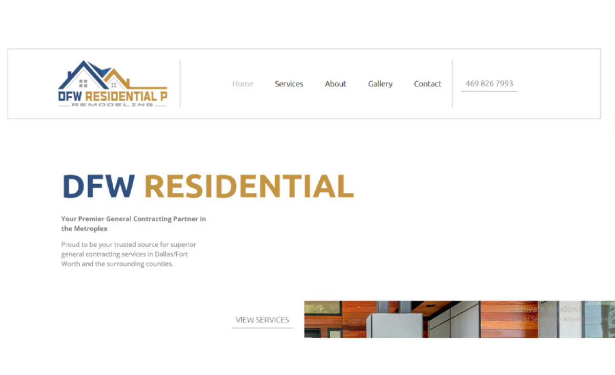 DFW Residential Remodeling website design