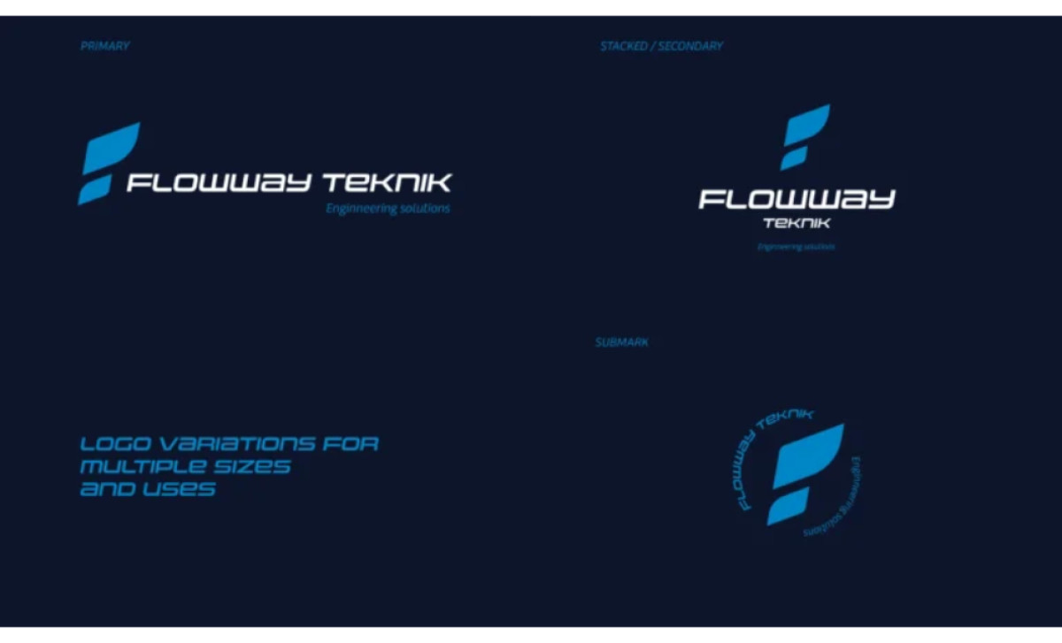 Flowway Teknik logo design variations