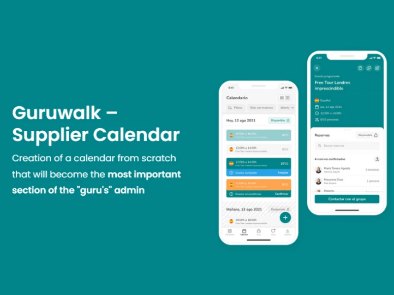 Guruwalk - Supplier Calendar app design