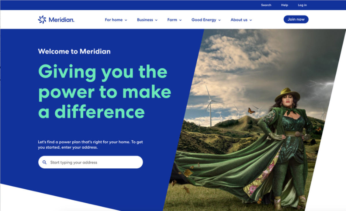 Meridian Energy website design by Emily Drysdale.