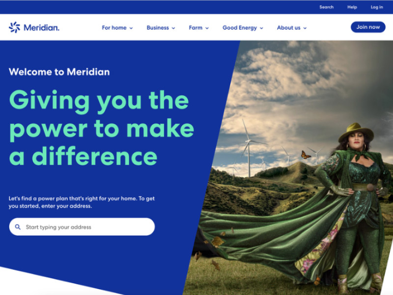 Meridian Energy website design by Emily Drysdale.