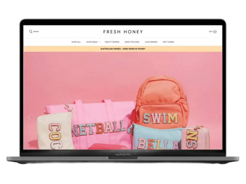 Fresh Honey AU website design by Daniele Manca