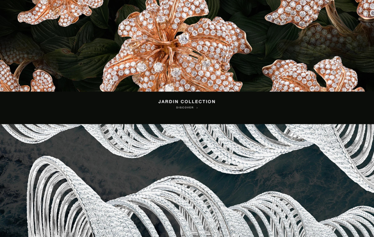 Ortaea website design collections section