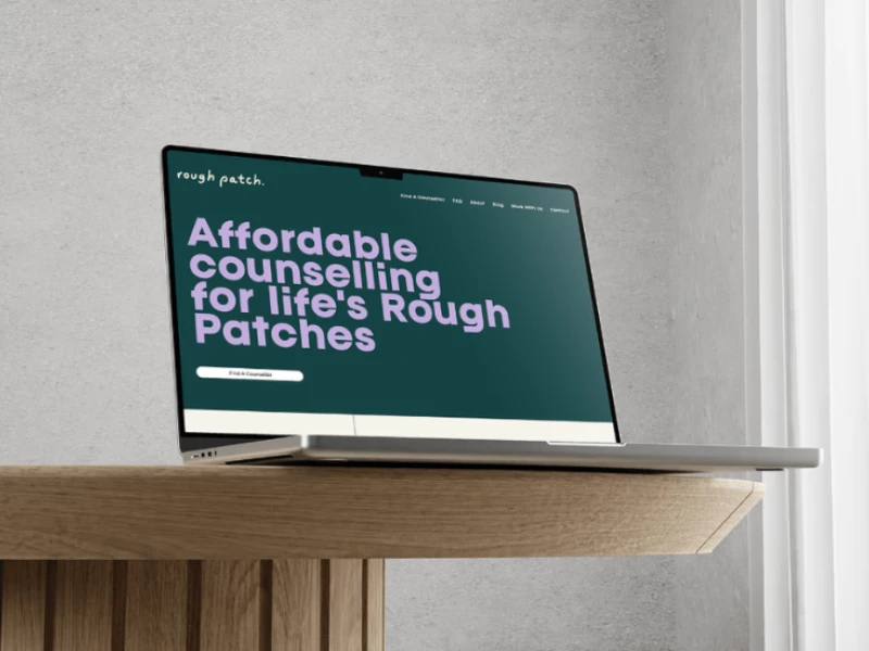 Rough Patch Counselling website design by Eb and Flo Digital.