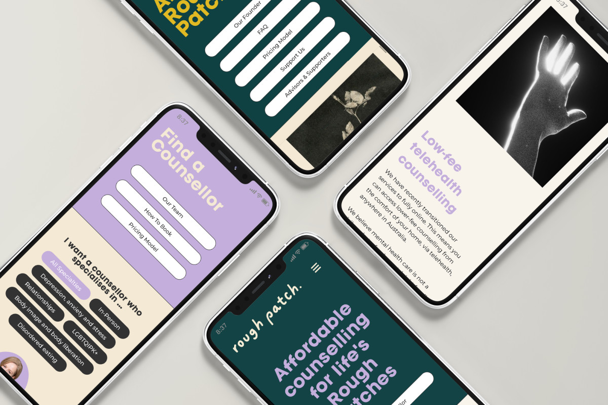 Rough Patch Counselling website design by Eb and Flo Digital.