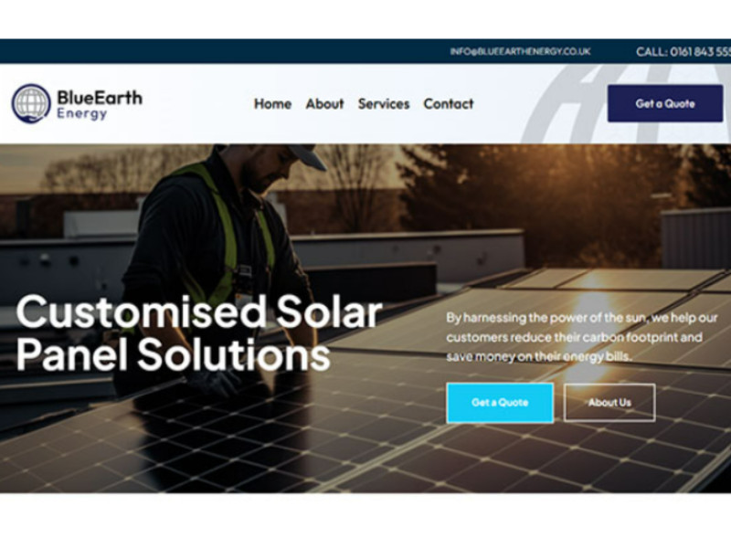 Blue Earth Energy website design.