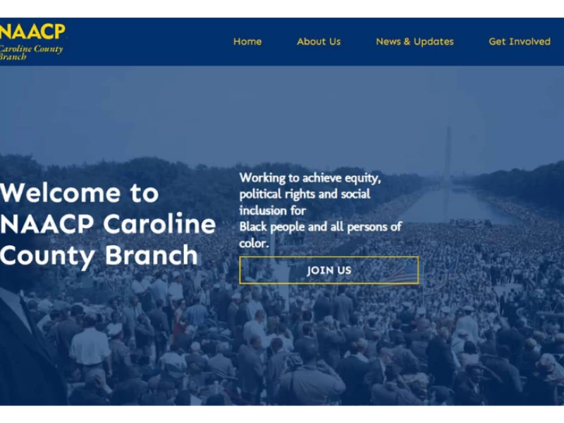 NAACP Caroline County Branch website design home page.