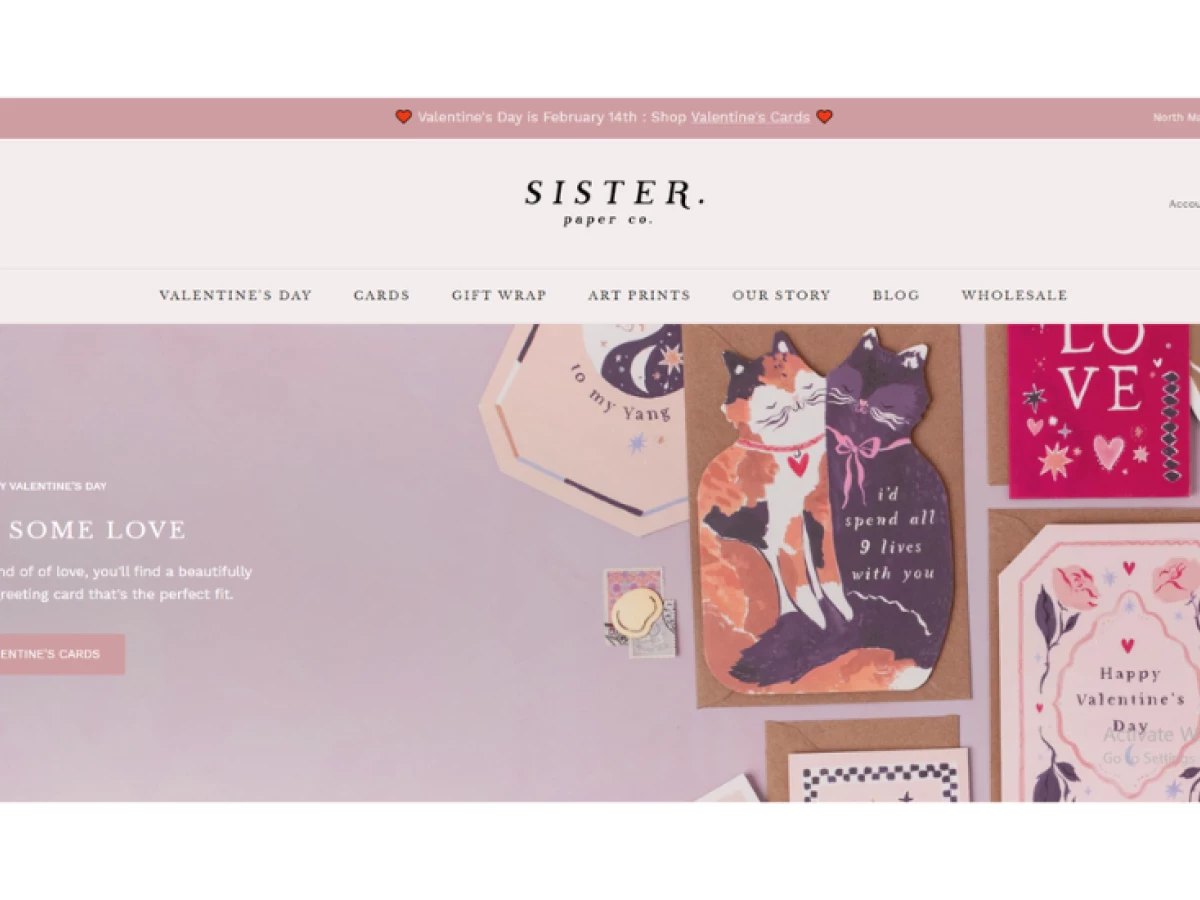 Sister Paper Co. website design by Web Design & Stuff.