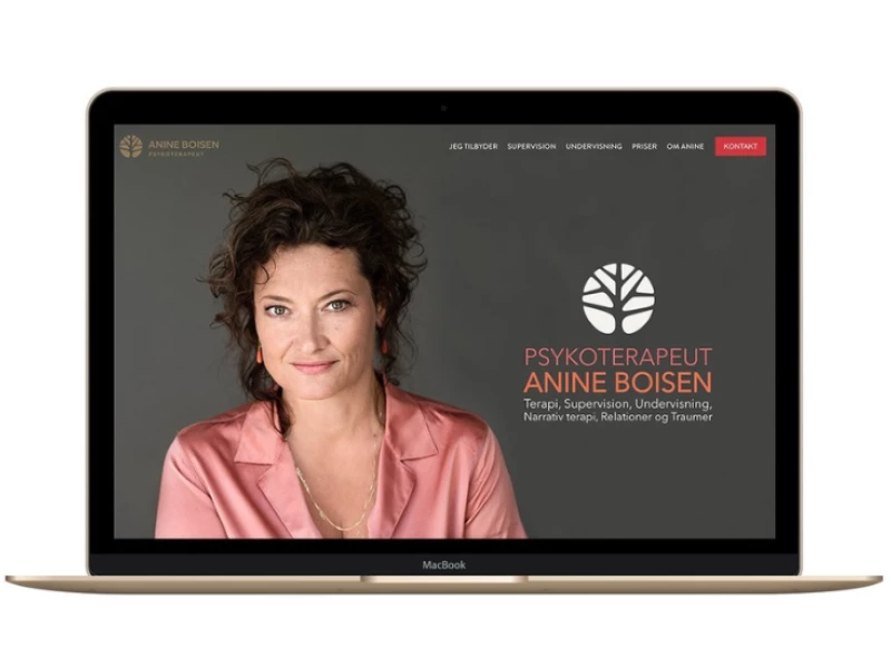 Anine Boisen website design by Designcoach.