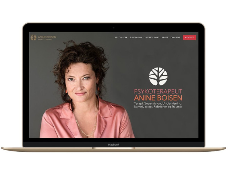 Anine Boisen website design by Designcoach.