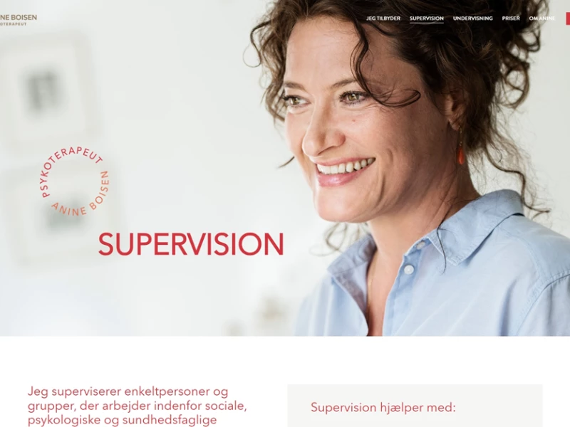 Anine Boisen website design by Designcoach.