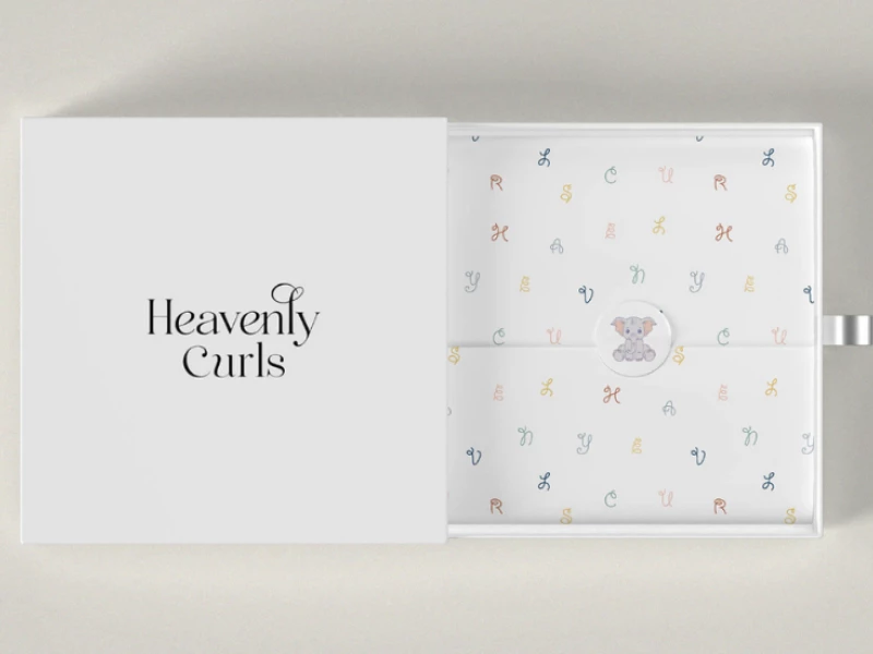 Heaven Curls packaging design by JK Creative Company.