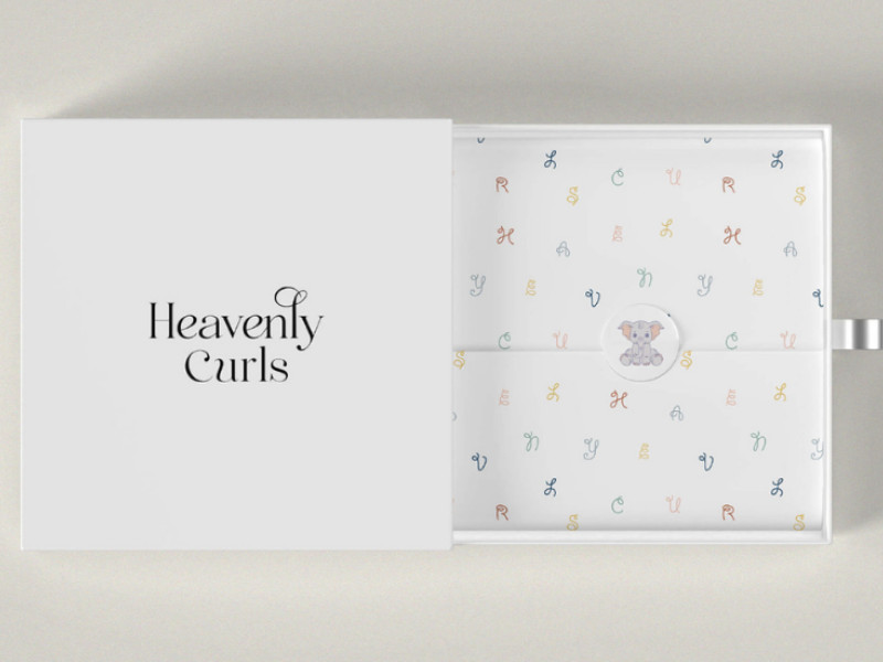 Heaven Curls packaging design by JK Creative Company.