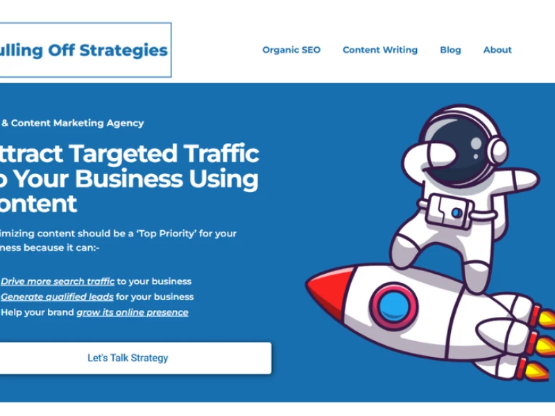 Pulling Off Strategies website design by Crafting Web Designs.