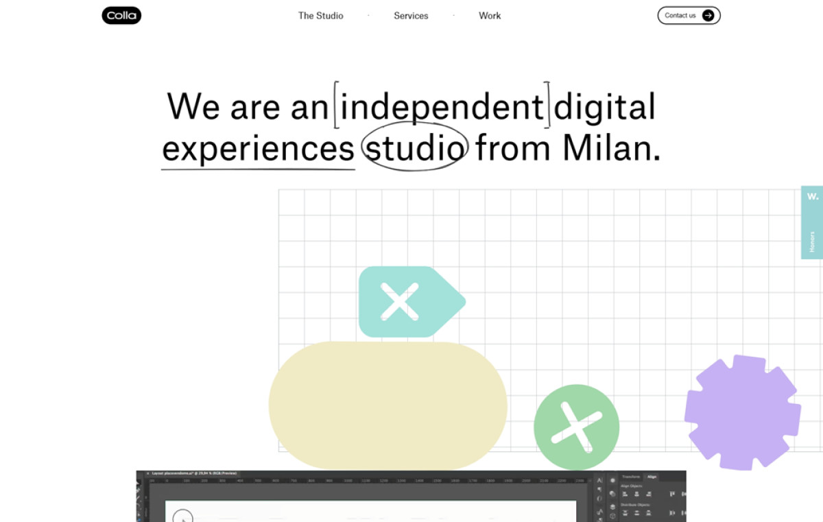 Colla Studio website design.