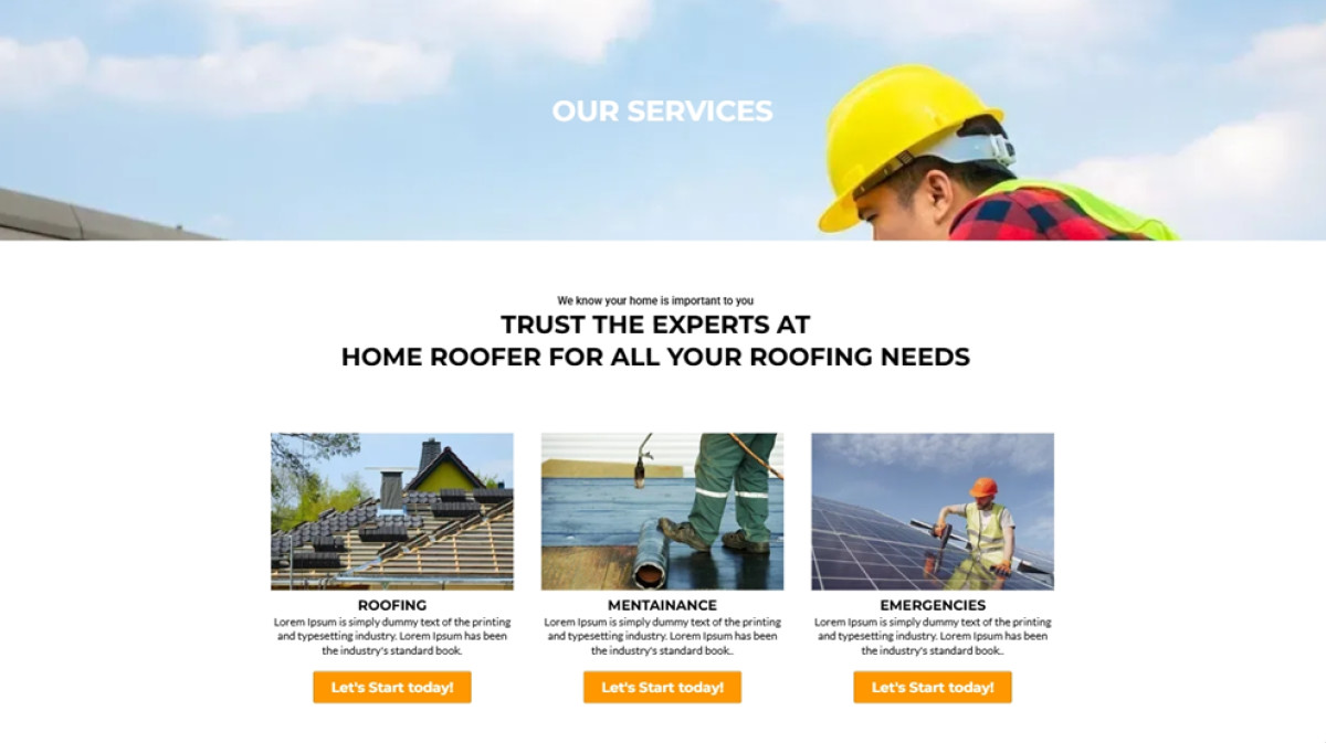 The Roofing Bros website design by DG Pro Ventures.