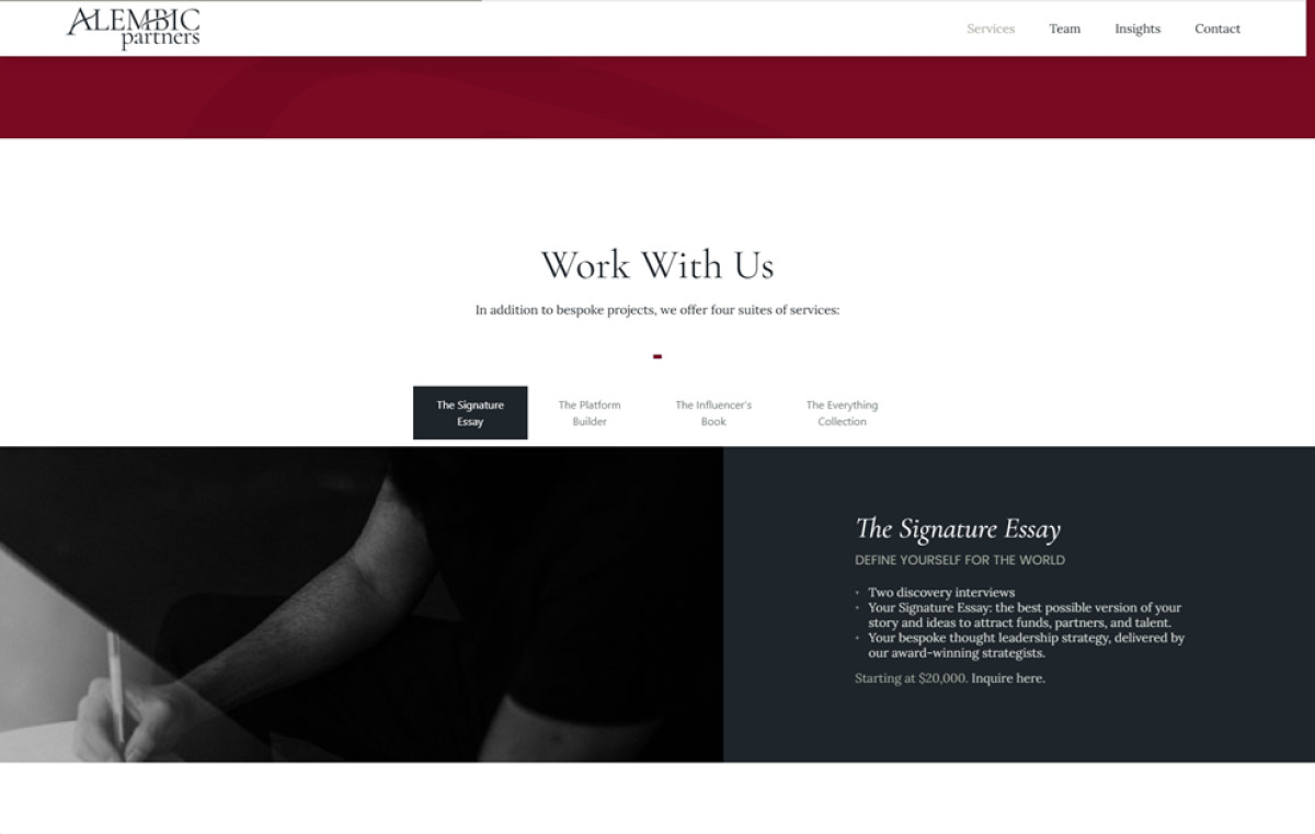 Alembic Partners Website Design Analysis by OmniBrand.