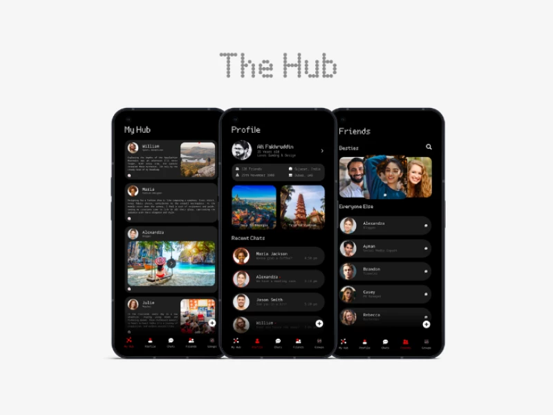The Hub App Design by Hearthborn Studios.