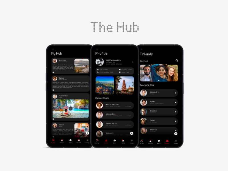 The Hub App Design by Hearthborn Studios.