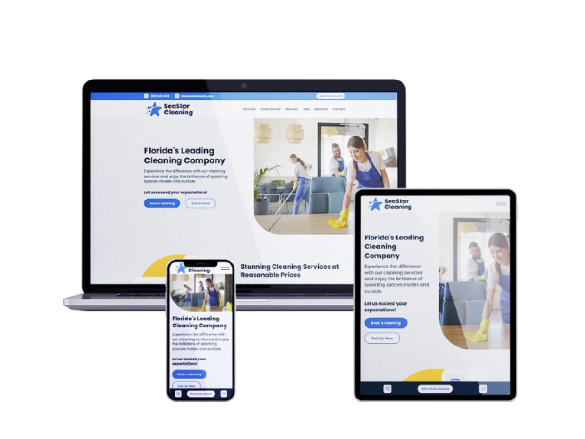 Cleaning website design by UniqueLime