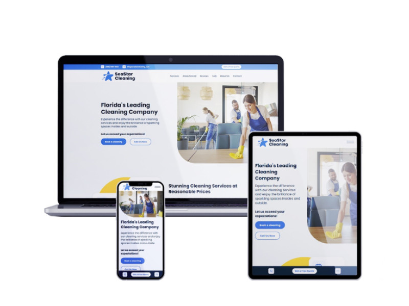 Cleaning website design by UniqueLime
