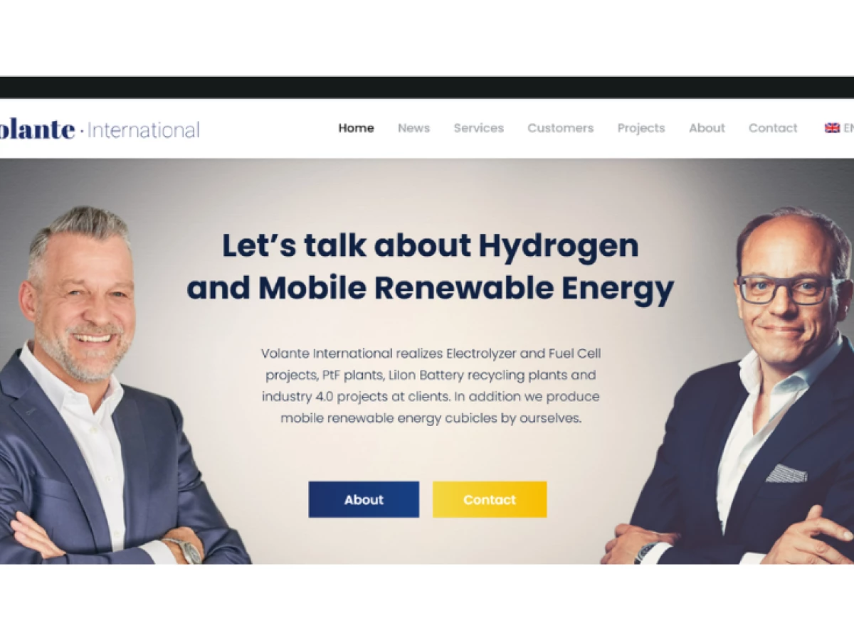 Volante International website design by Bjorn Made.