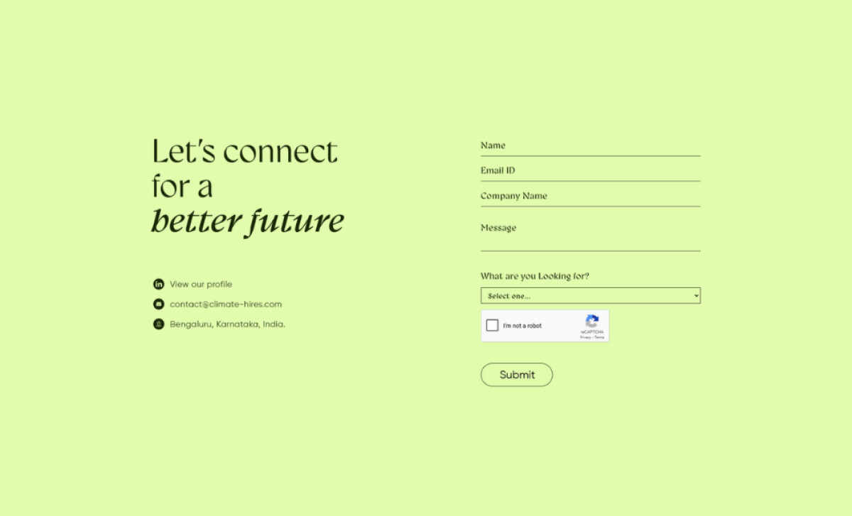 ClimateHires website design by Upload Digital.
