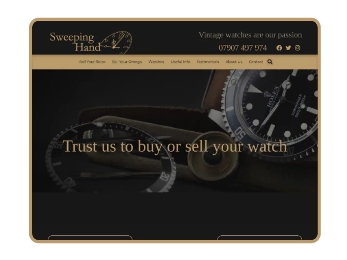 Sweeping Hand website design by Dotjuice