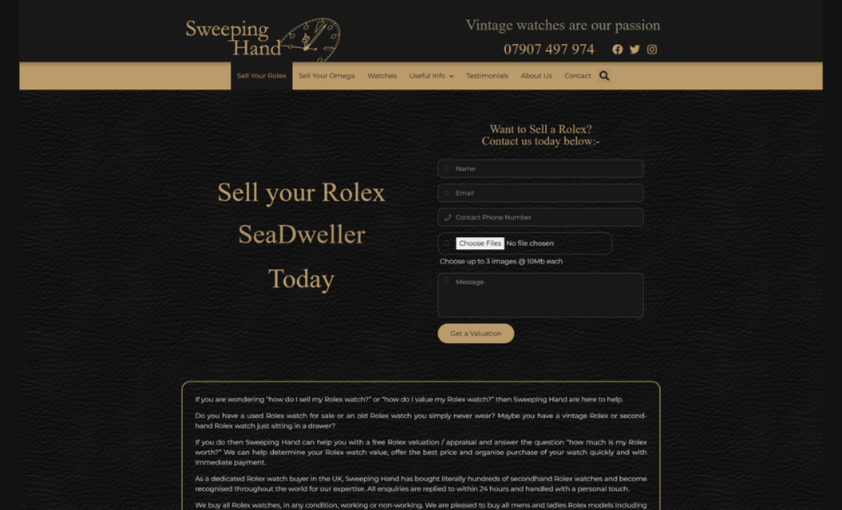 Sweeping Hand website design by Dotjuice