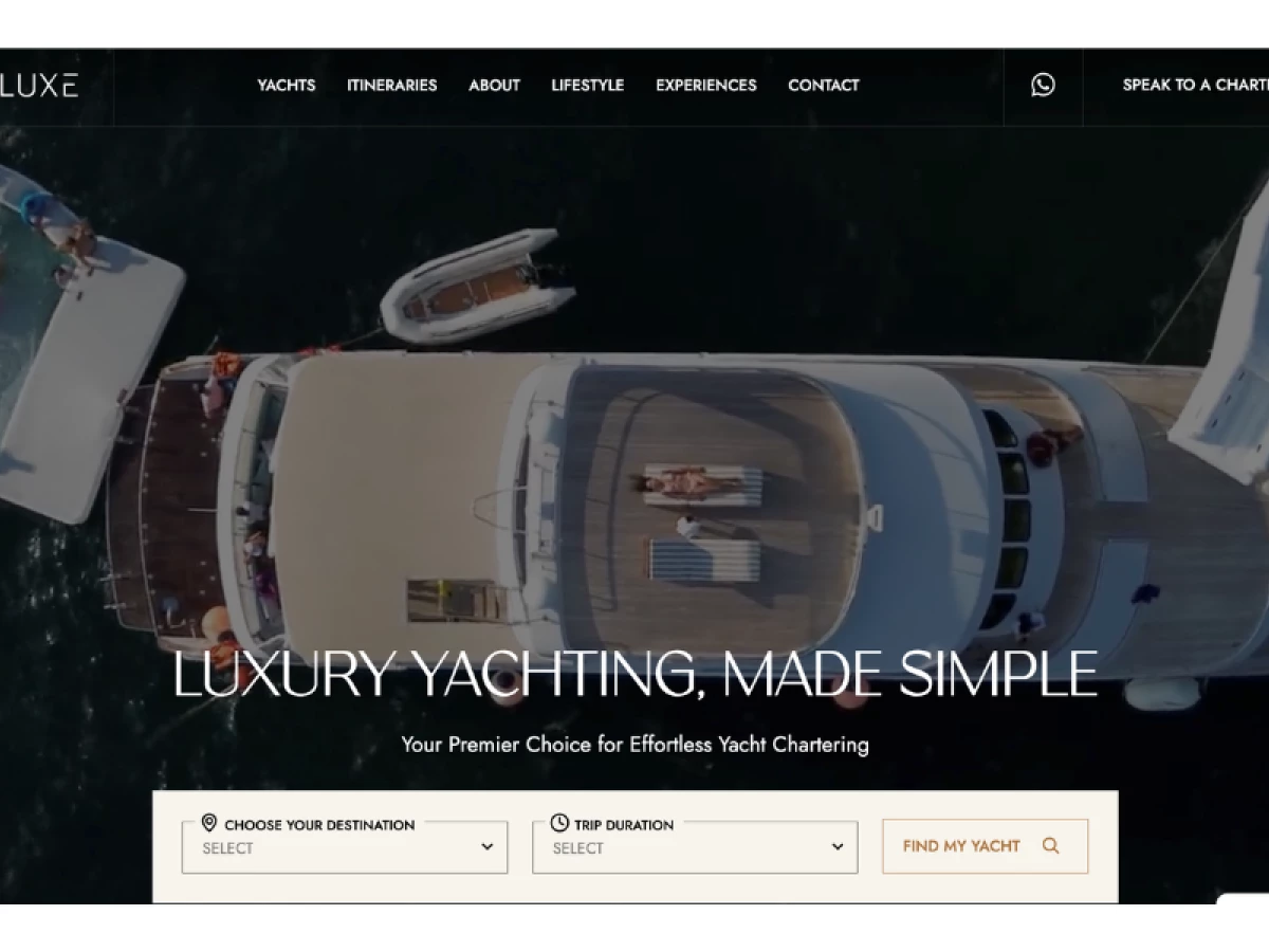 Yacht Luxe Website Design