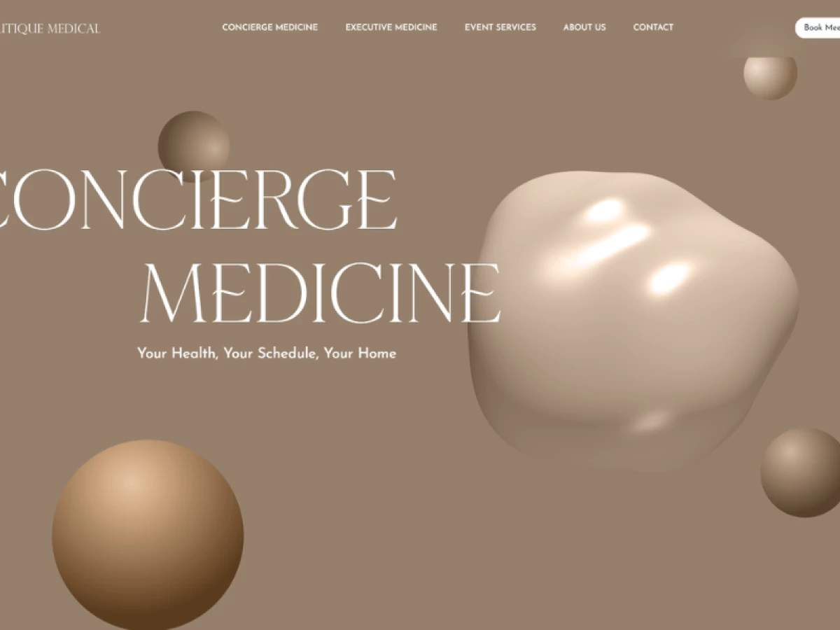 Boutique Medical website design by Zero Negative.