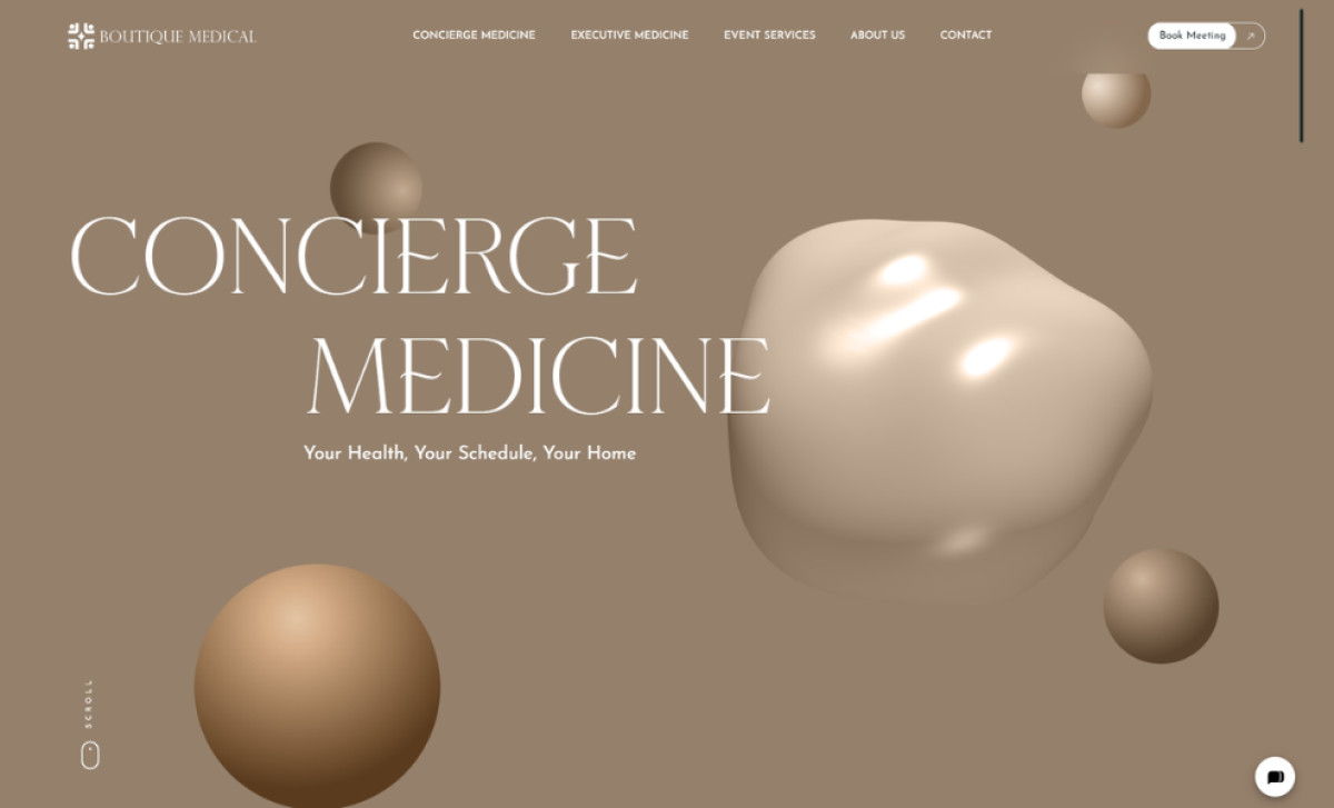 Boutique Medical website design by Zero Negative.