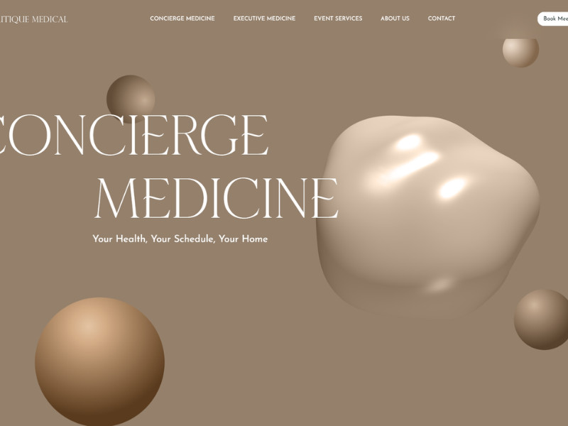 Boutique Medical website design by Zero Negative.
