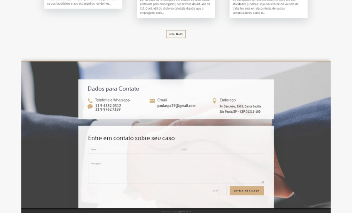 Paula Santiago Law Firm website design by Agencia 221B.