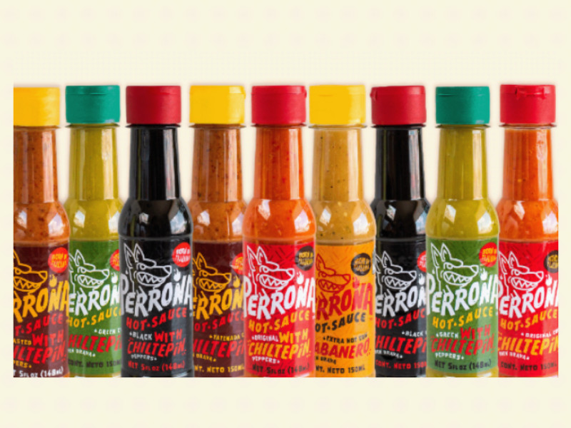Perrona Hot Sauce packaging design by Mimi Guarnero.