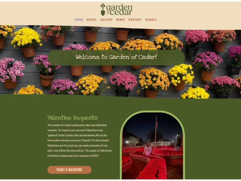Garden of Cedar website design by Luckychair.
