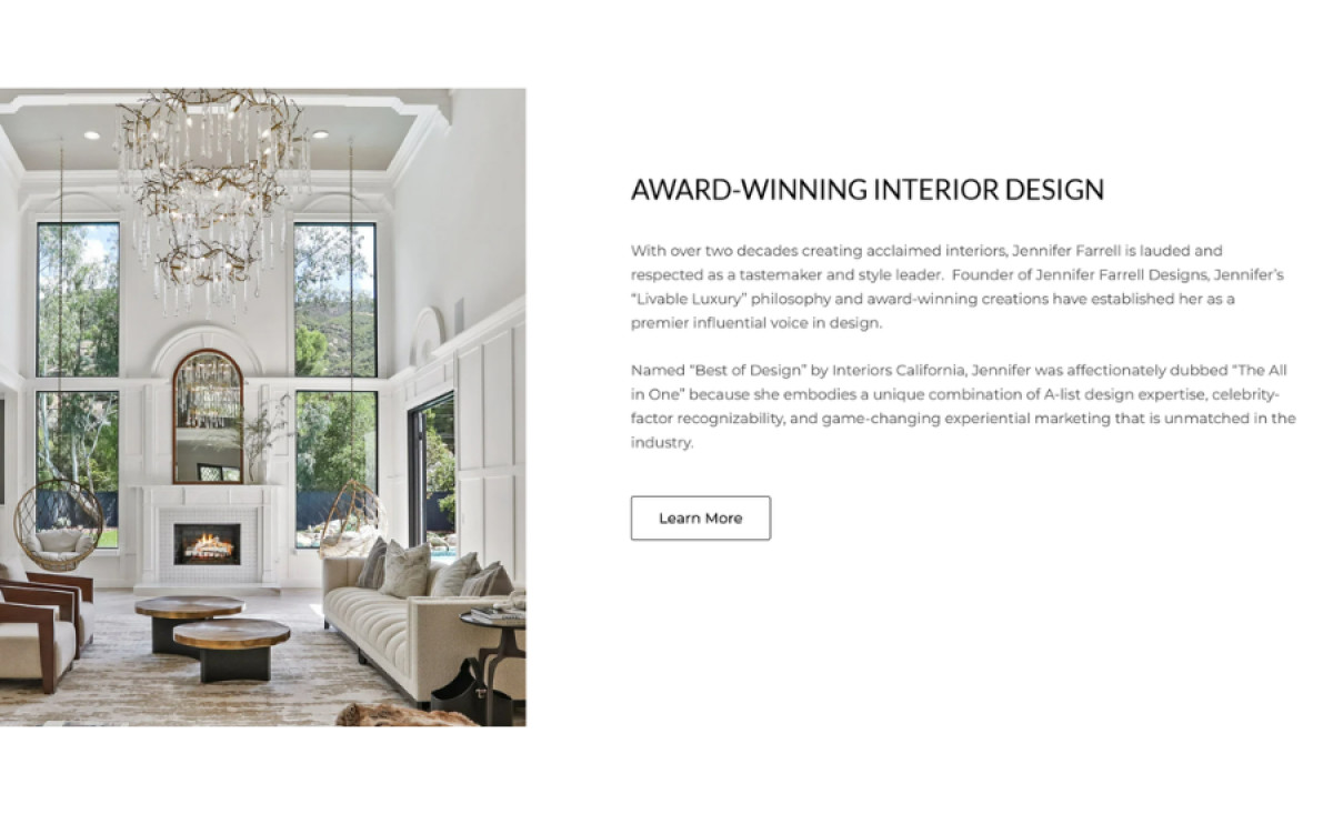 Jennifer Farrell Designs website design by The Growth Effect.