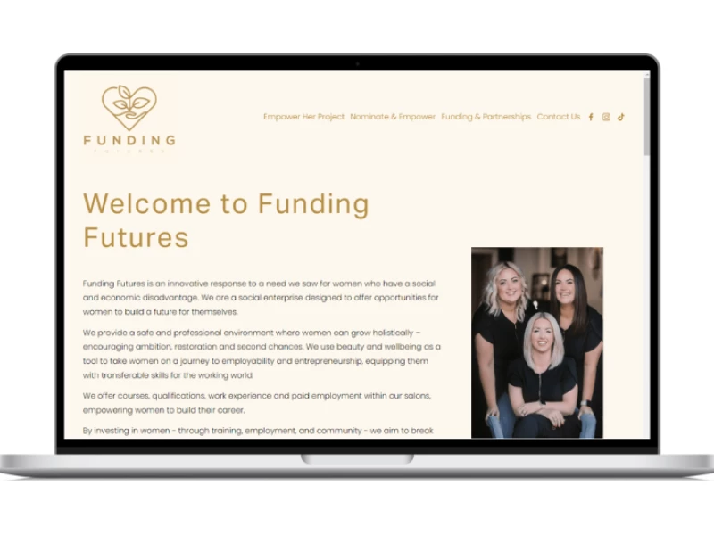 Funding Futures website design by Eighteen