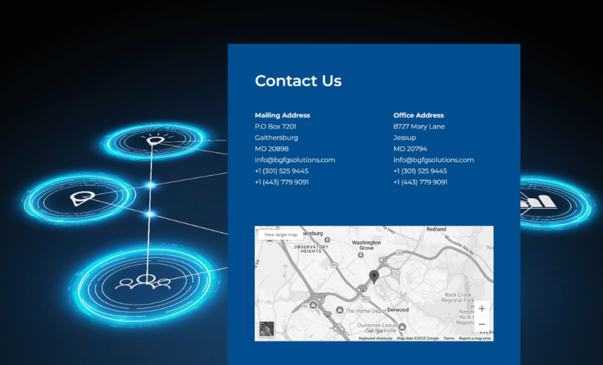 BGFG Solutions website design by Corporately Lucid.
