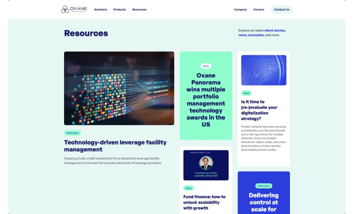 Oxane Partners Website Design by Promatics.