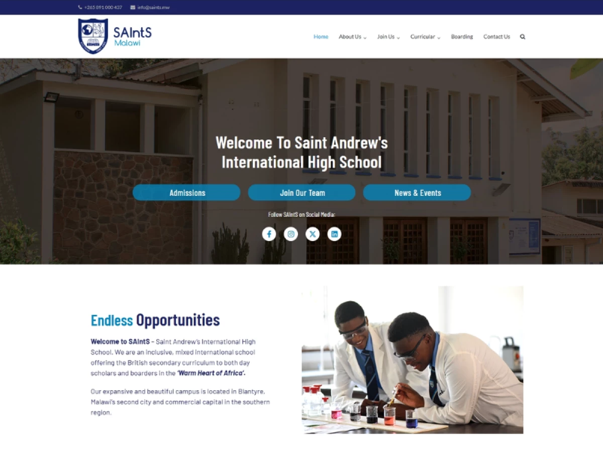 Saint Andrews International School Website Design by Project4